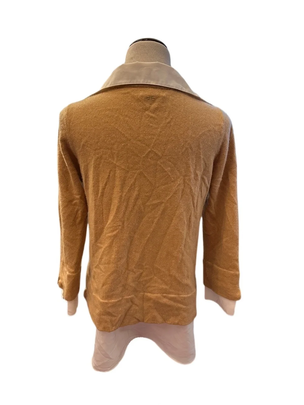 Tyler Boe Cashmere Twofer Sweater In Tan Sz L